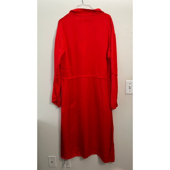 RAQUEL ALLEGRA RED GHOST RANCH MATTE RAYON SATIN DRESS - Picture 5 of 7